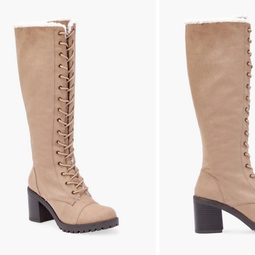 Sherpa-lined lace-up boot (8.5)